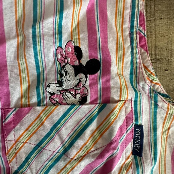 Disney Mickey Unlimited Womens Striped Tie-Front Sleeveless Vest Shirt L 100% - Picture 7 of 9